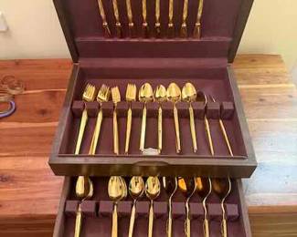 eight place settings MCM Gold Flatware