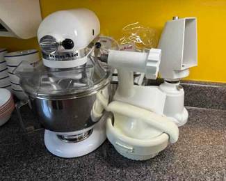 Kitchen Aid mixer with attachments 
