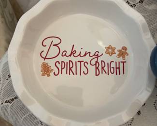 Christmas decor and serving items.