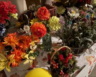 Large wagon, full of flowers. And a couple nice baskets.