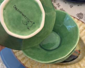 Dept. 55 green bowl set.