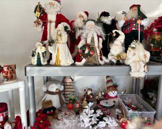 Various lovely Christmas and seasonal items. Hand towels and ornaments.