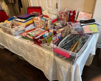 Full craft table of a variety of scrapbooking in crafting needs. Very cheap prices.