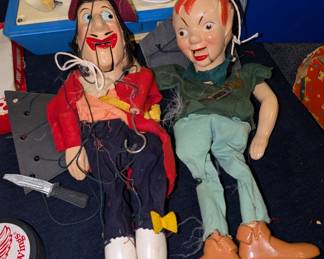 Original Peter Pan and Captain Hook puppets.