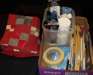 Painting Supplies     Quilt top