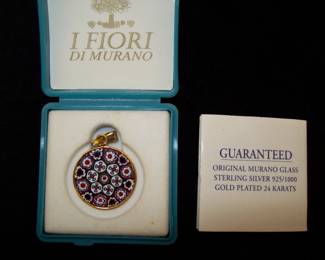 Murano  Sterling Silver Pendant