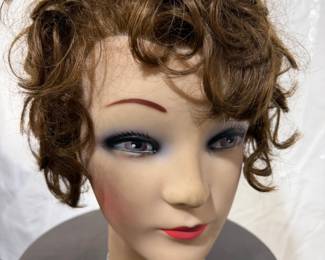 Vintage mannequin head originally for training hairdressers