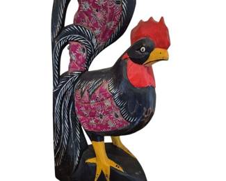 Folk Art Wooden Rooster