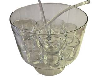 Vintage Glass Punch Bowl Set