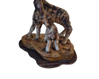 Mama and Baby Giraffe Statue