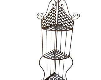 Folding Corner Metal Plant Stand