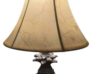 Pineapple Table Lamp with Faux Leather Shade