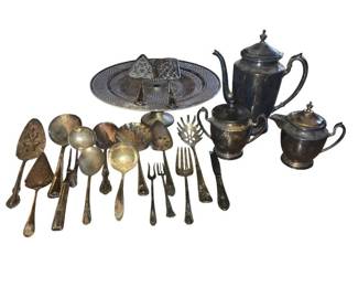 Vintage Coffee Service Cake Plate Serving Utensils