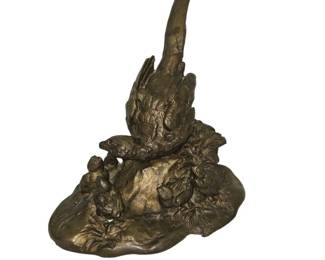 Bronze Sculpture Pheasant with her Cubs