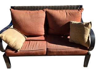 Allen and Roth Pardini Patio Loveseat with Sunbrella Cushions