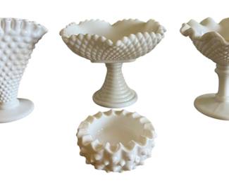 4 Piece Milk Glass Lot