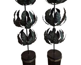 Dark Green Metal Topiary