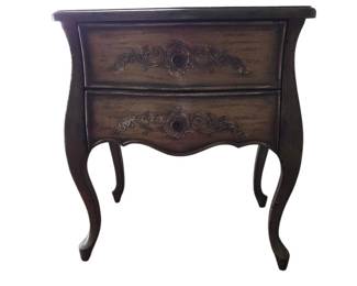 Distressed Green 2 Drawer End Table