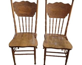 Set of 2 Pressed Back Side Chairs
