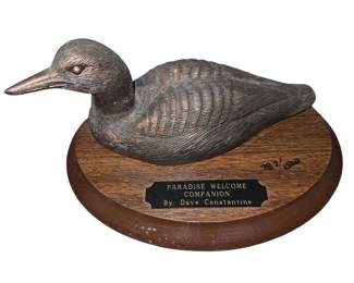 Dave Constantine Carved Sculpture 598 of 1500 Bird Duck Paradise Welcome Companion