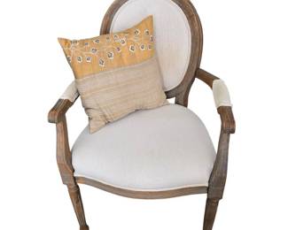 Louis XVI Style Armchair with a Medallion Back and Fluted Legs