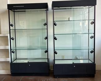 Full vision display cases w/LED spotlights