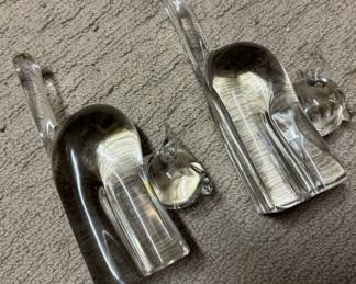 1960s Livio Seguso Italian Modernist Hand Blown Murano Cat Sculpture