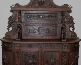 19th Century French Renaissance Hunt Vaisselier Buffet