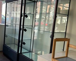 Full vision display cases w/LED spotlights