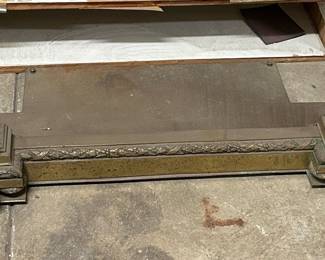 antique bronze fireplace fender or "bar de cheminée".