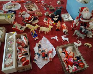 Celluloid, santas. And vintage christmas