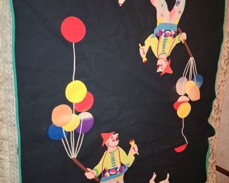 Clown with balloon and dog quilt