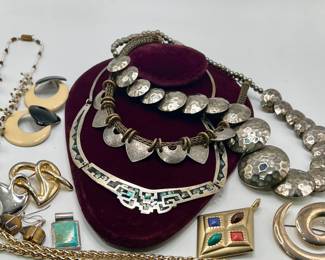 Mexico 925 Sterling Silver Necklace Abalone Inlay