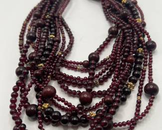 Stephen Dweck Garnet Torsade Necklace. 