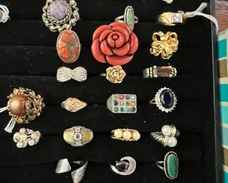 Vintage Sterling Silver Signed Rings Including David Yurman. 