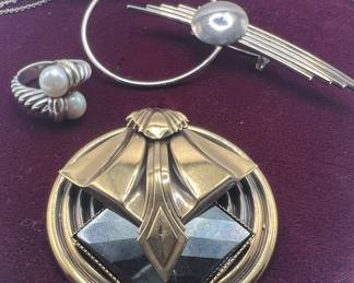 Ermani Bulatti Art Deco Revival Brooch. 