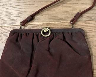 Vintage Burgundy Crepe Bag