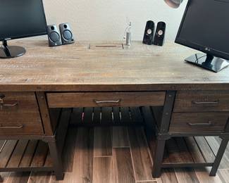 Artisan Revival Executive Desk Walter of Wabash Office Suite: Desk, Bookcase and Cabinet