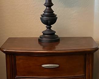 Master Bedroom Suite: King Bedframe, Dresser w Mirror and 2 Nightstands, Mattress/BS, Table Lamps pr