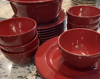 Pier 1 Toscana Burgundy Dinnerware