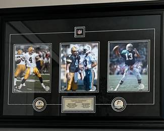 Art Legendary Quarterbacks Brett Favre and Dan Marino