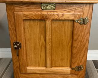 White Clad Oak Icebox Style Cabinet