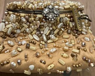 Mary Frances 1940's Beaded Clutch in Gold Tones