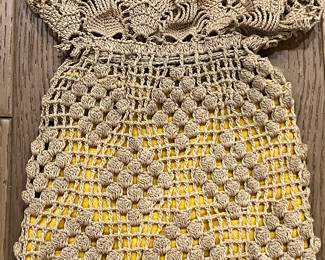 1910 Crotchet Reticule Drawstring Purse