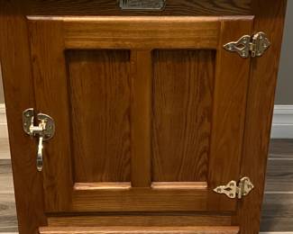 White Clad Oak Icebox Style Cabinet