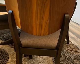 Dining Table Mid Century Design w 4 Chairs and Glass Covered Top