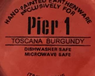 Pier 1 Toscana Burgundy Dinnerware