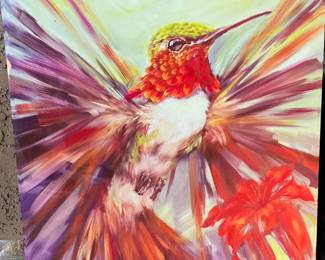 Art Glass Hummingbird