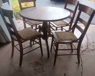 Antique table & set of 4 chairs