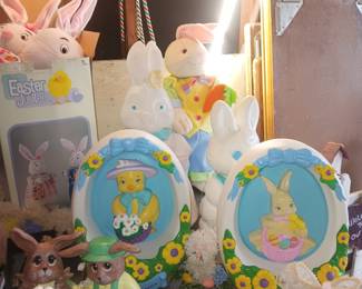 Vintage Easter decor and blow molds